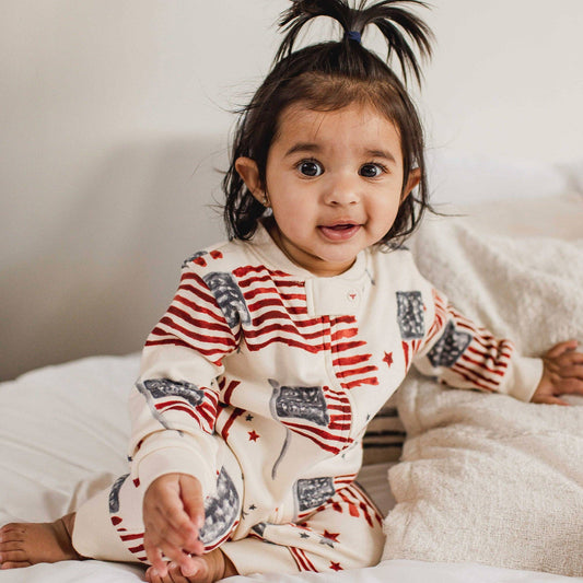 American Flag Organic Cotton Sleeper: 12M