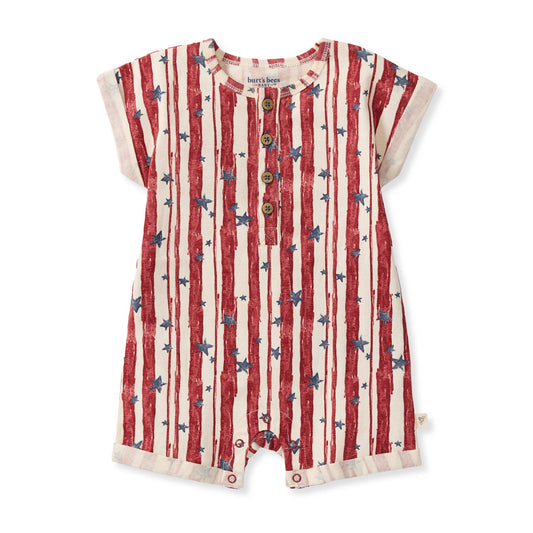 Stars & Stripes Baby Boy Romper: 0-3M