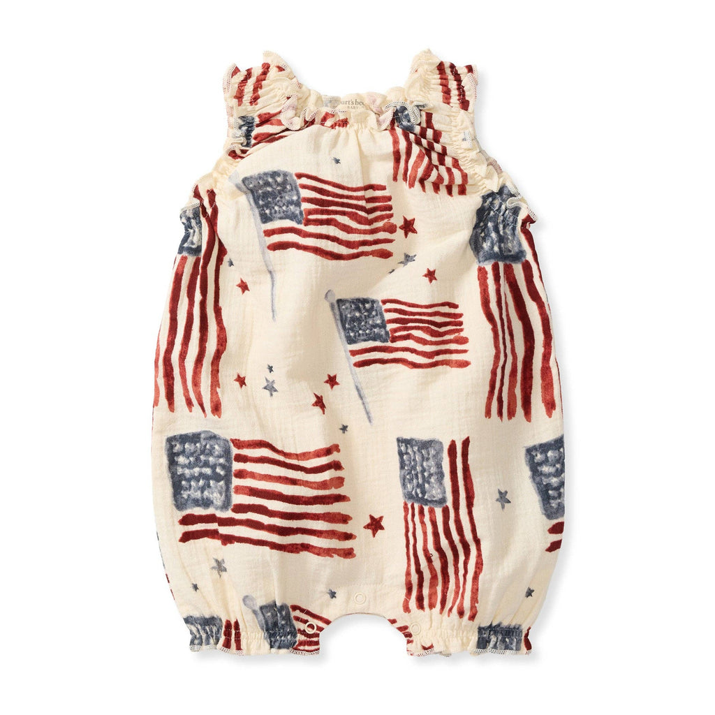 American Flag Baby Girl Bubble Romper: 18M