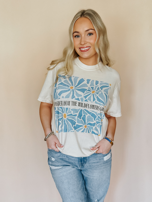 Consider The Wildflowers Tee: Ivory / L