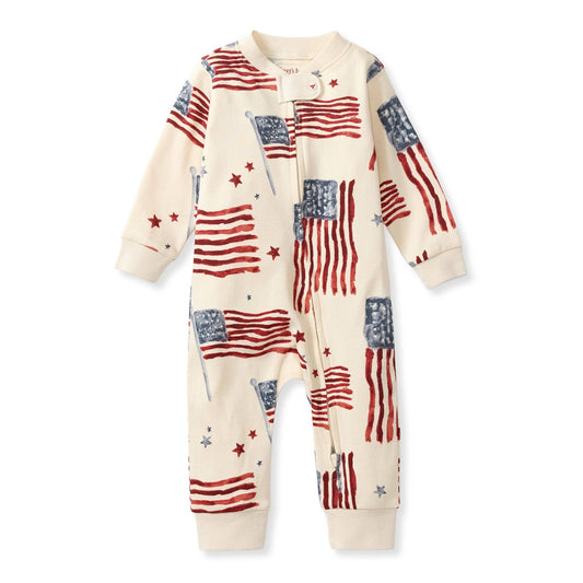 American Flag Organic Cotton Sleep & Play: 0-3M