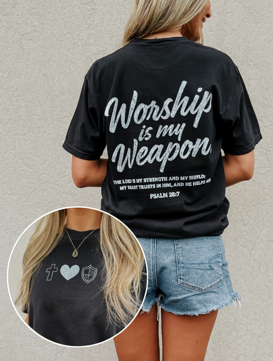 Worship Is My Weapon Tee: Black / L