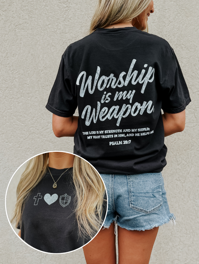 Worship Is My Weapon Tee: Black / XL