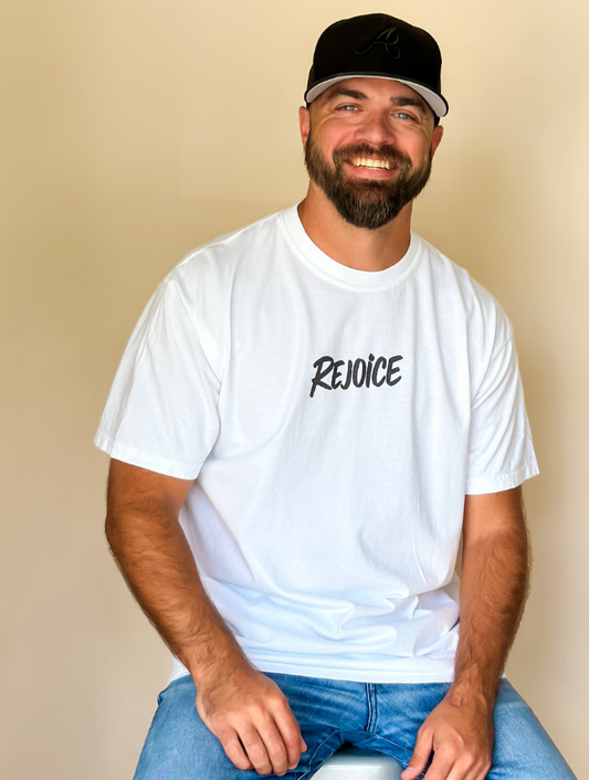 Rejoice Again and Again Tee: White / XL