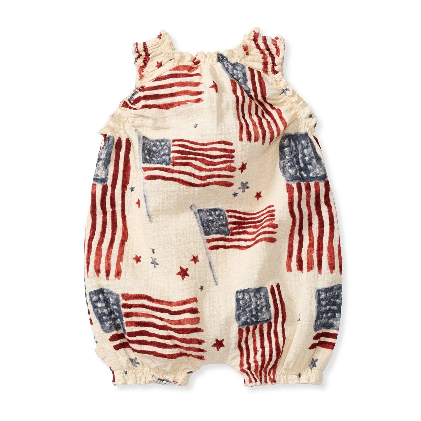 American Flag Baby Girl Bubble Romper: 0-3M