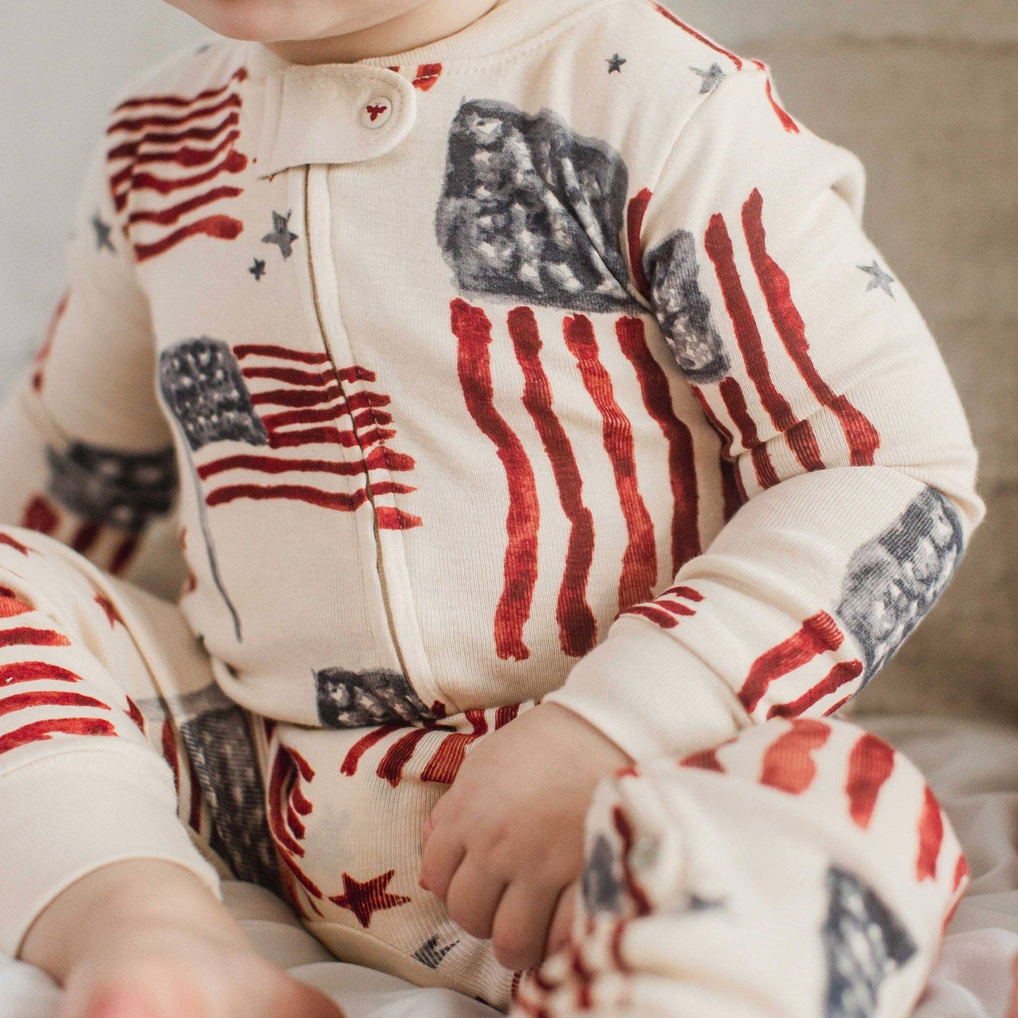 American Flag Organic Cotton Sleeper: 24M