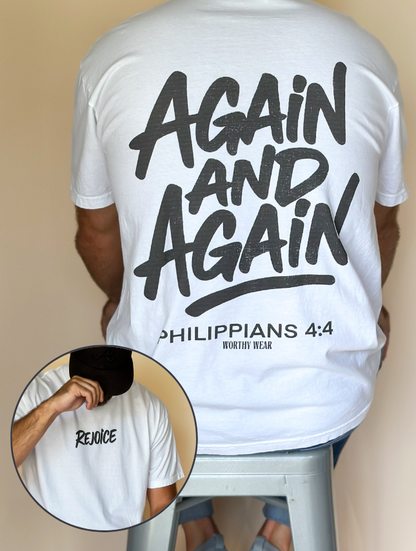 Rejoice Again and Again Tee: White / XL