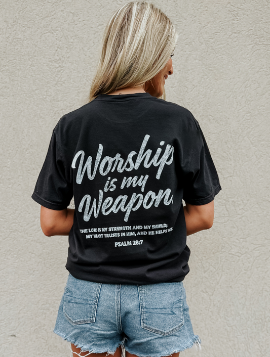 Worship Is My Weapon Tee: Black / XL
