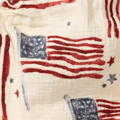 American Flag Baby Girl Bubble Romper: 0-3M